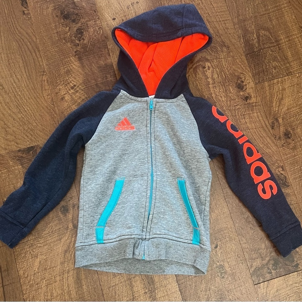 Adidas toddler unisex boy girl full zip hoodie jacket 3T